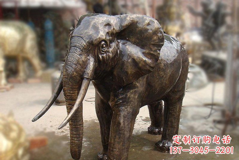 金华优雅而典雅的铜质大象雕塑