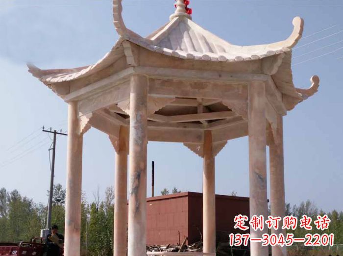 金华红六角凉亭雕塑