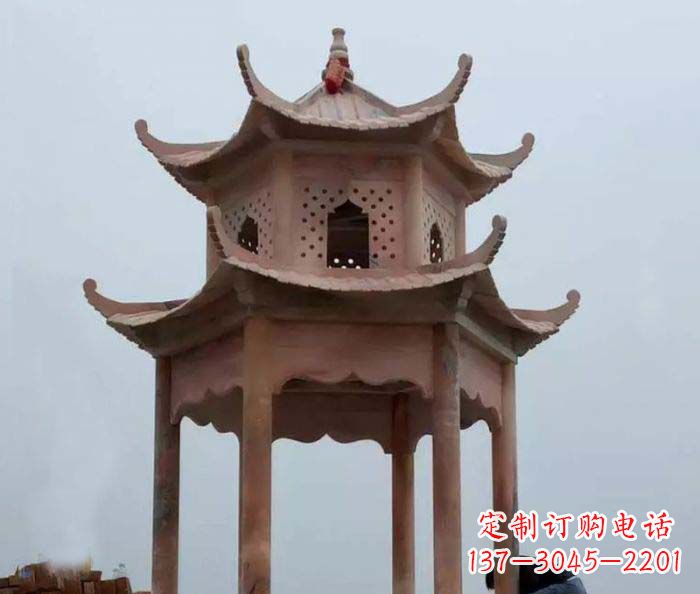 金华中领雕塑双层六角石雕凉亭