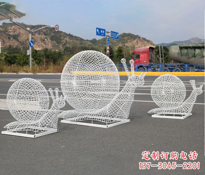 金华公园蜗牛镂空不锈钢雕塑