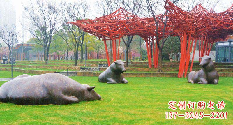 金华中领雕塑精美休闲动物铜雕