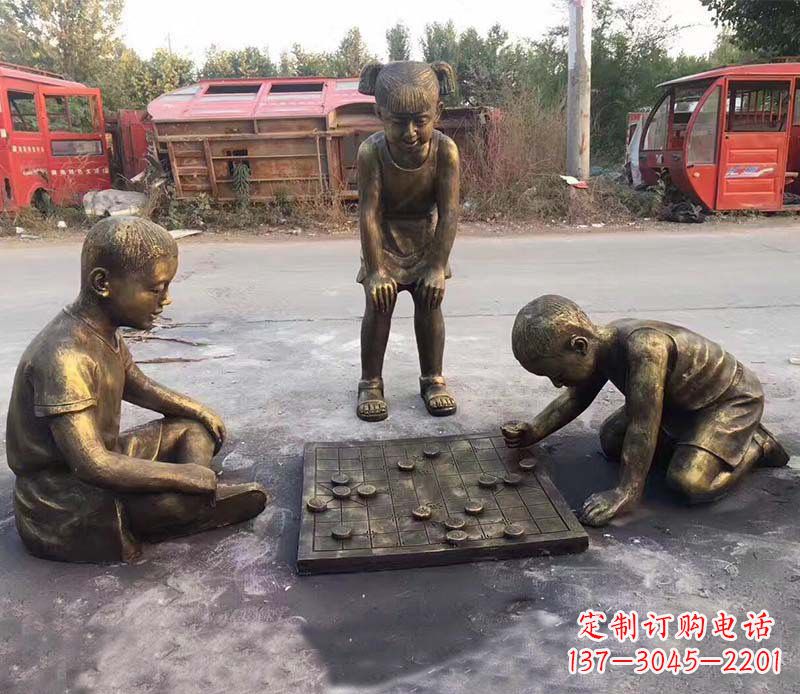 金华铜雕“童年梦想”儿童雕塑