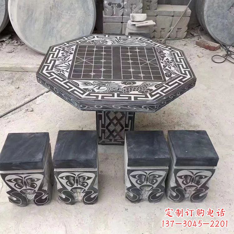 金华中领雕塑精美的石桌凳雕塑