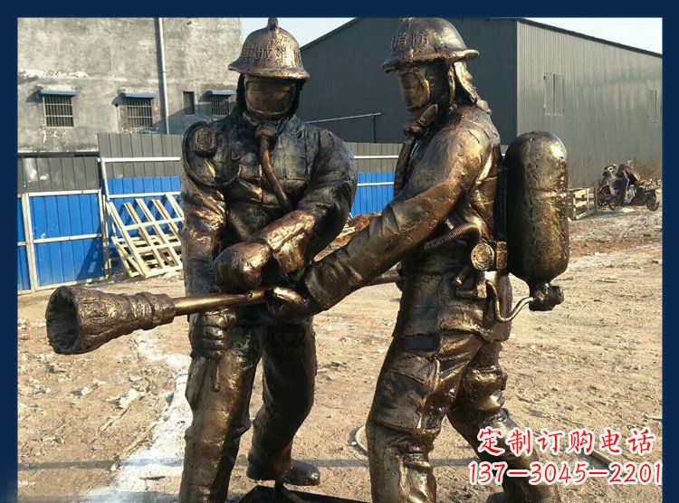 金华公园消防员铜雕