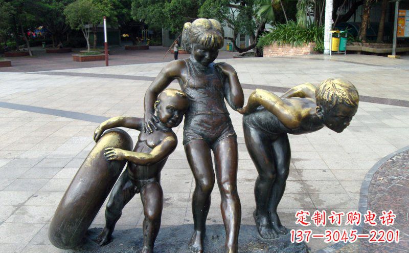 金华浪漫情怀小孩铜雕