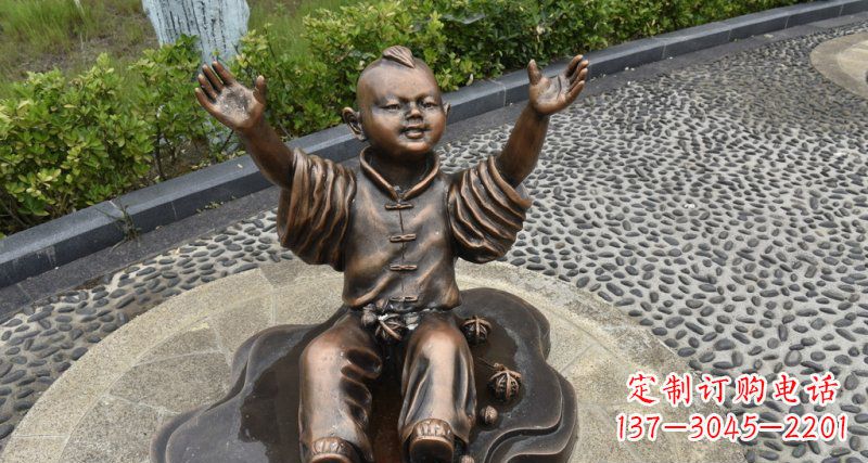 金华精致雕塑,匠心创造——小男孩铜雕