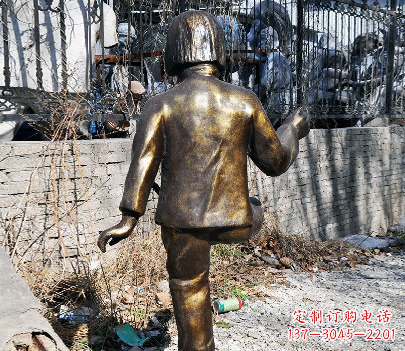 金华纯正艺术——公园小女孩踢毽子铜雕