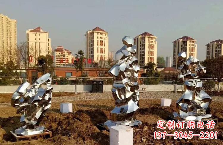 金华公园小区不锈钢太湖石雕塑