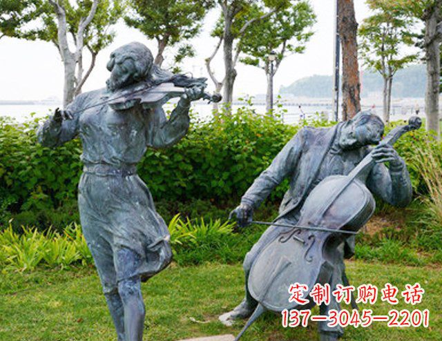金华双面演奏大提琴&小提琴铜雕塑