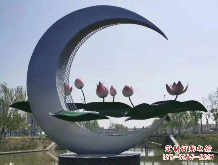 金华不锈钢月亮景观装饰雕塑