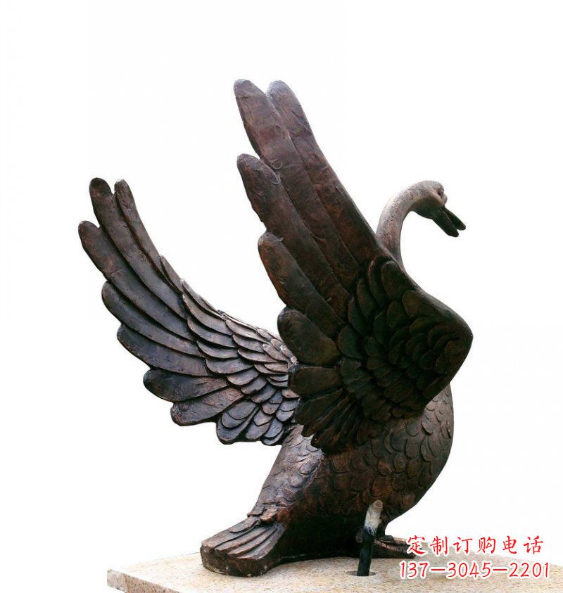 金华欣赏翱翔的天鹅铜雕