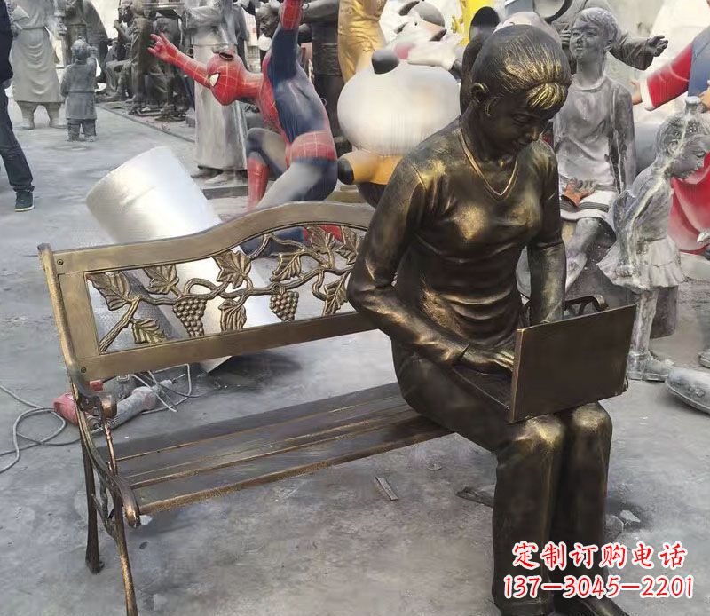 金华中领雕塑推出优雅可爱的女孩铜雕