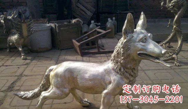金华公园铸铜小狗动物铜雕