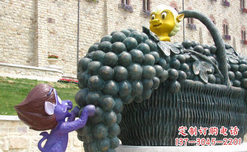金华精致雕刻,定制葡萄花篮雕塑