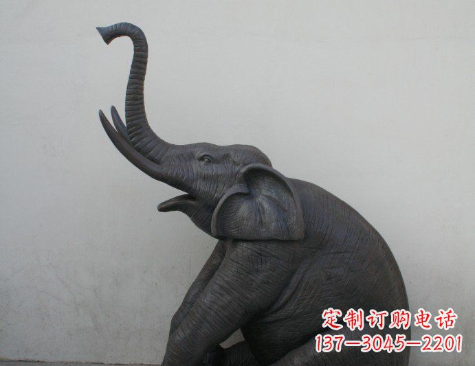 金华铜雕大象喷水动物塑像