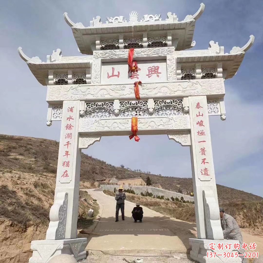 金华传统玉石牌楼雕塑