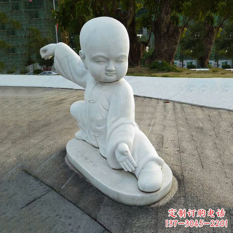 金华瑞士艺术家精美制作的和尚汉白玉石雕塑