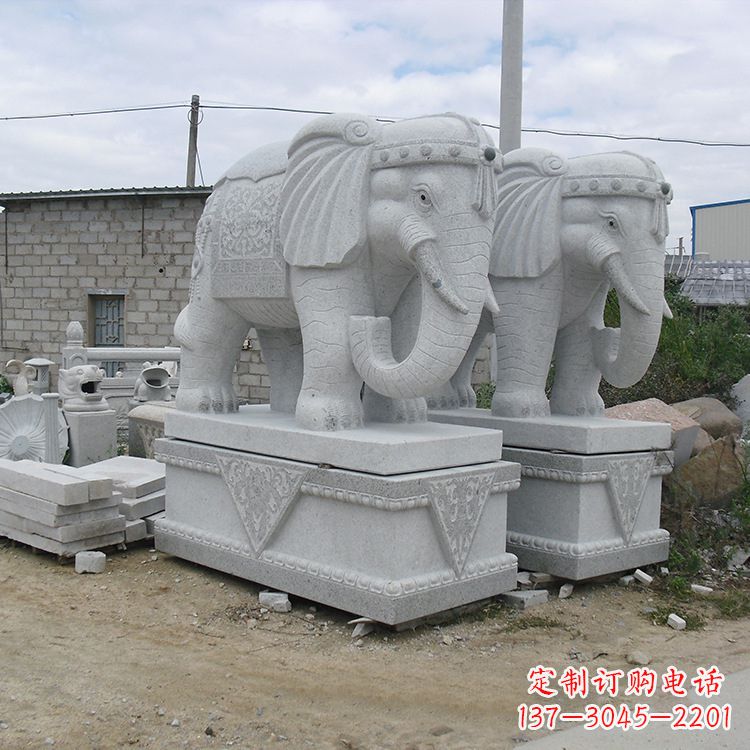 金华古典大象石雕--融入古典文化的精美艺术品
