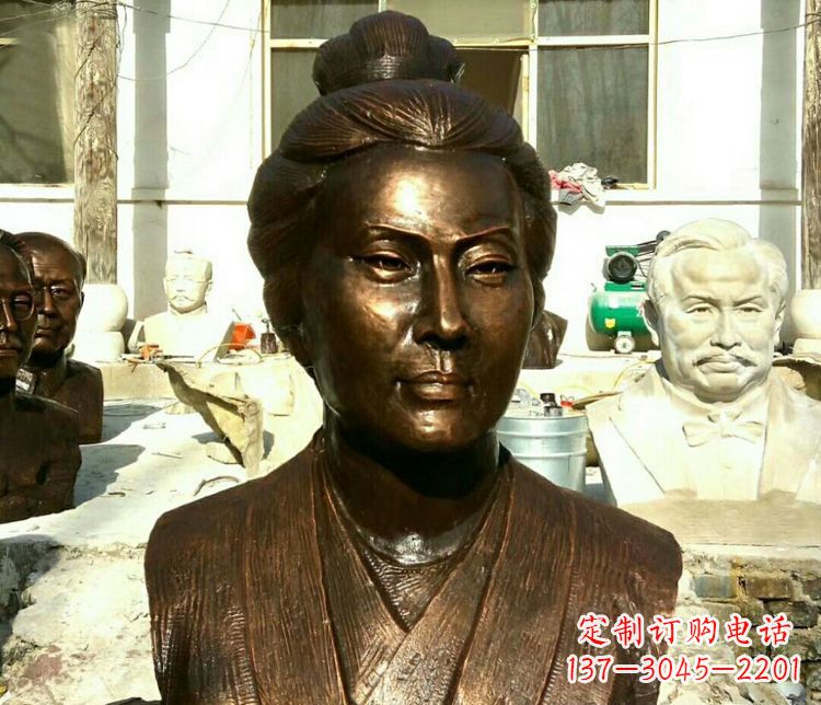 金华传承经典,精美雕塑李清照胸像铜雕