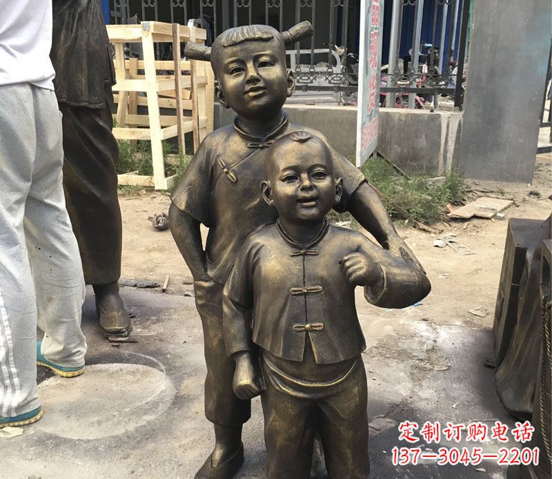 金华中领雕塑纯手工古典儿童铜雕