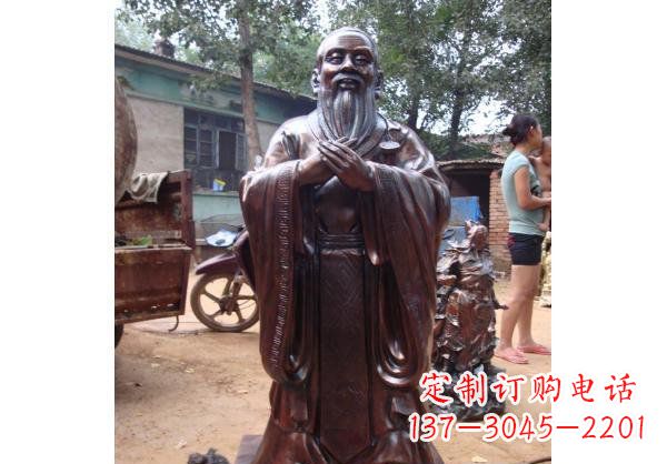 金华人物雕塑精美玻璃钢仿铜雕塑——孔子系列
