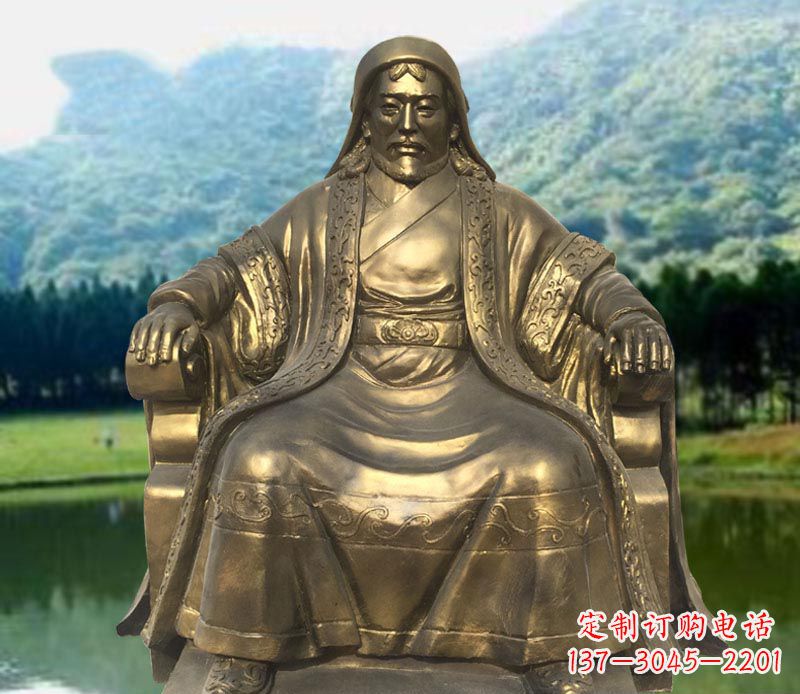金华中领雕塑致敬成吉思汗铜雕