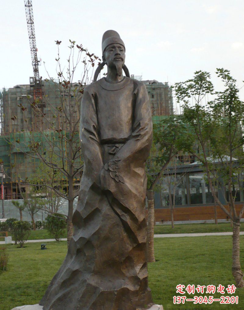 金华精美古风犹存,高雅李白铜雕