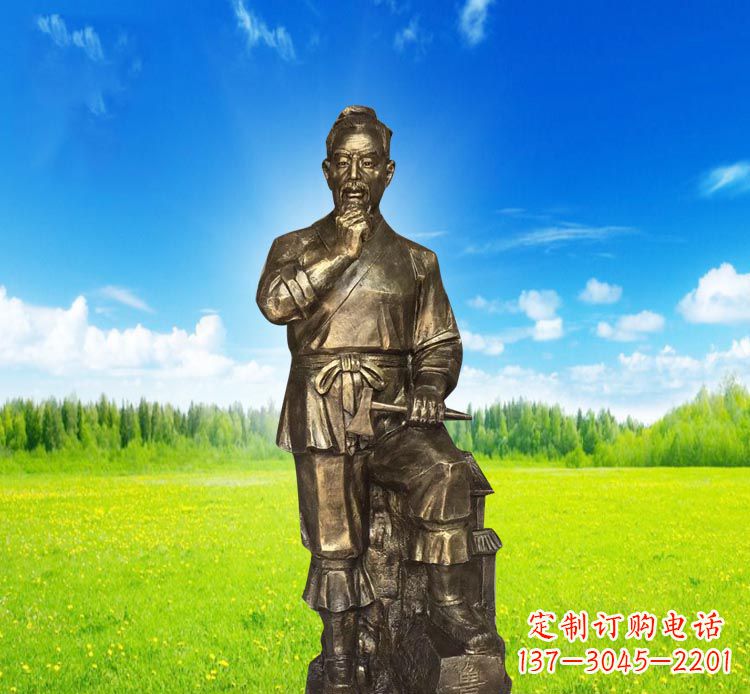金华古代名人鲁班铜雕