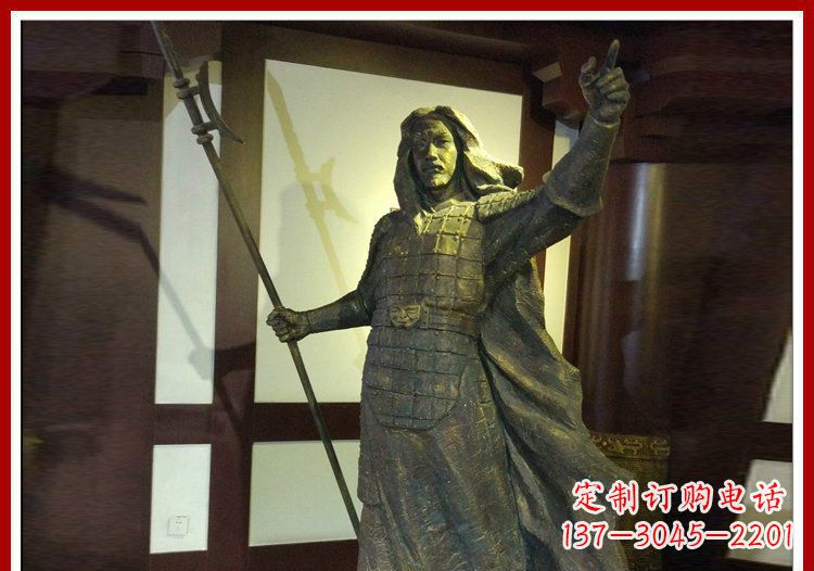 金华古代名人吕布铜雕 (2)