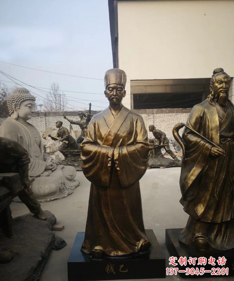 金华古代名人精美铜雕