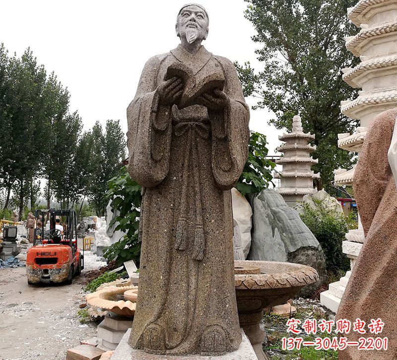 金华中领雕塑--李时珍石雕定制