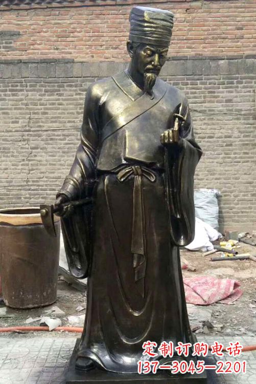 金华中国古典名医李时珍铜雕塑