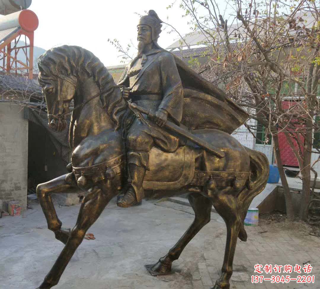 金华古代骑马人物铜雕塑