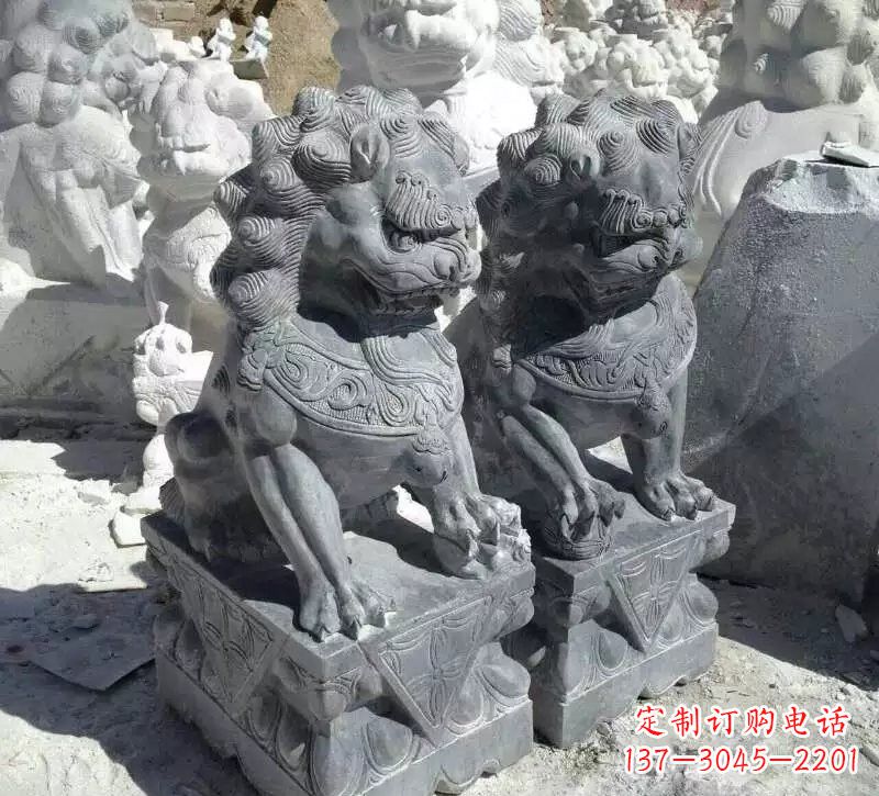 金华古典青石狮子雕塑