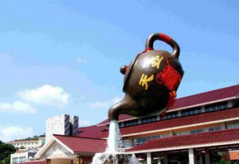 金华传统铜质茶壶雕塑