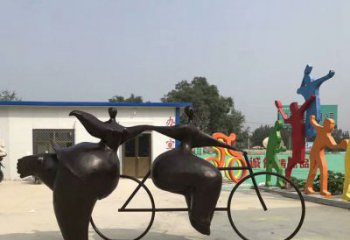 金华青春无悔，精致自行车雕塑