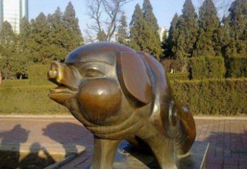金华定制公园猪铜雕