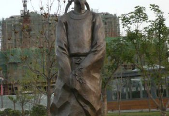 金华精美古风犹存，高雅李白铜雕