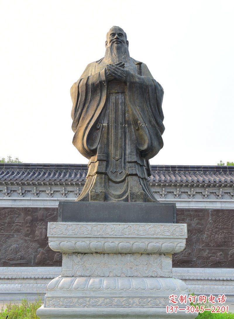 金华古代人物孔子铜雕 (2)