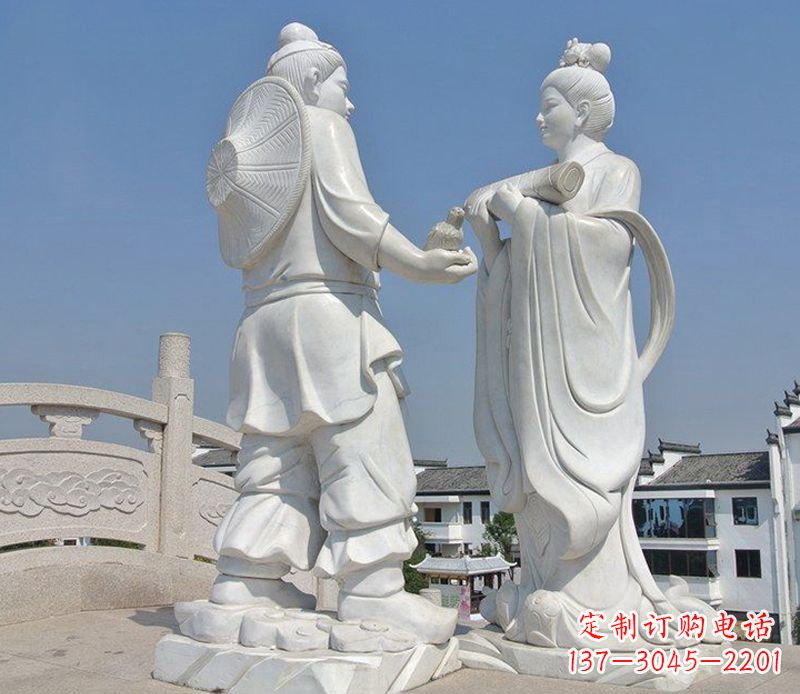 金华唯美古典,传统牛郎织女石雕