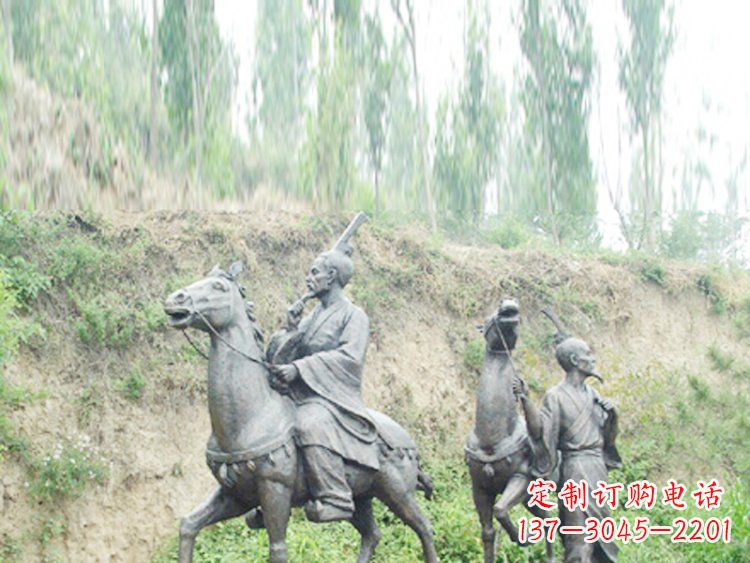 金华中领雕塑|传承古老传统:古代人物骑马铜雕