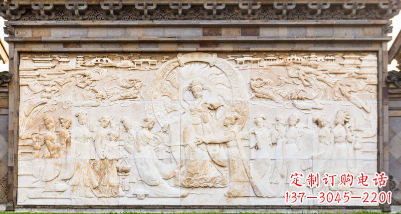 金华中领雕塑:古代人物石浮雕影壁