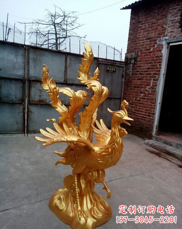 金华传统铜质凤凰雕塑