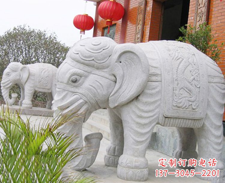 金华传统古典石雕大象