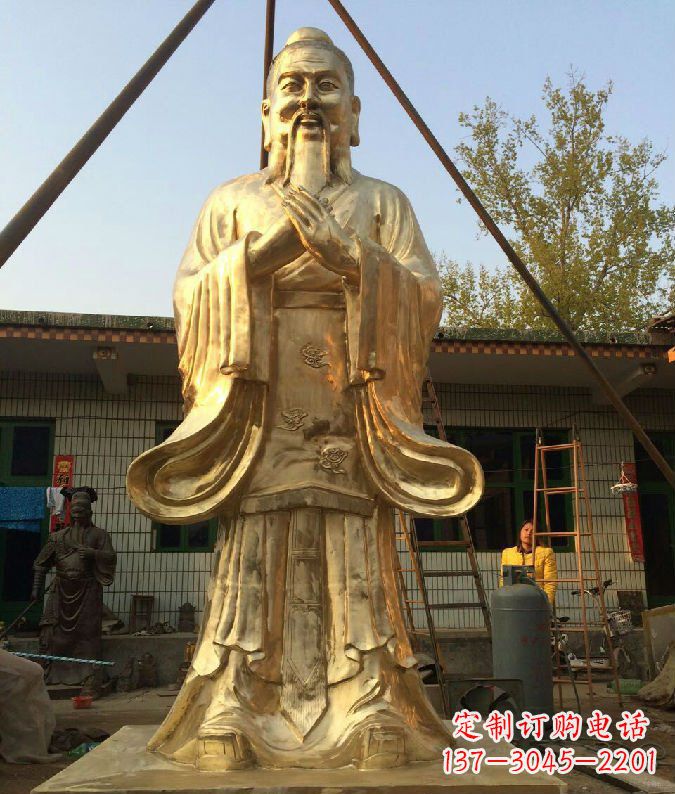 金华古代思想家人物孔子铜雕