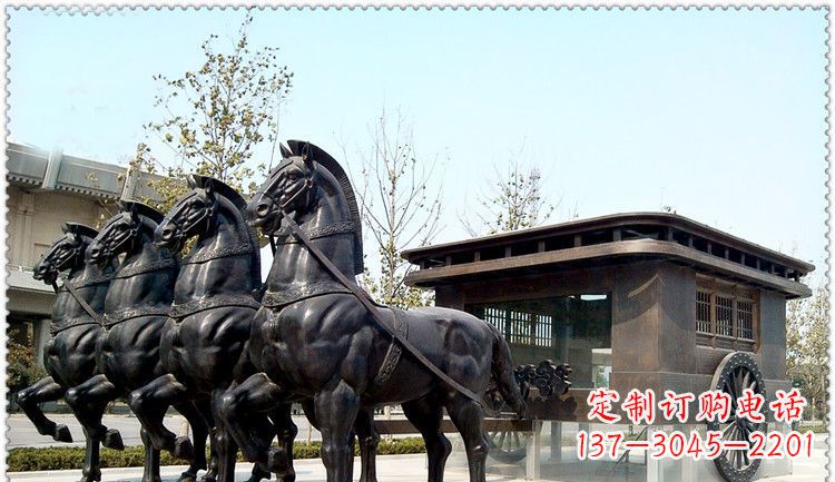 金华传统古典马车铜雕塑