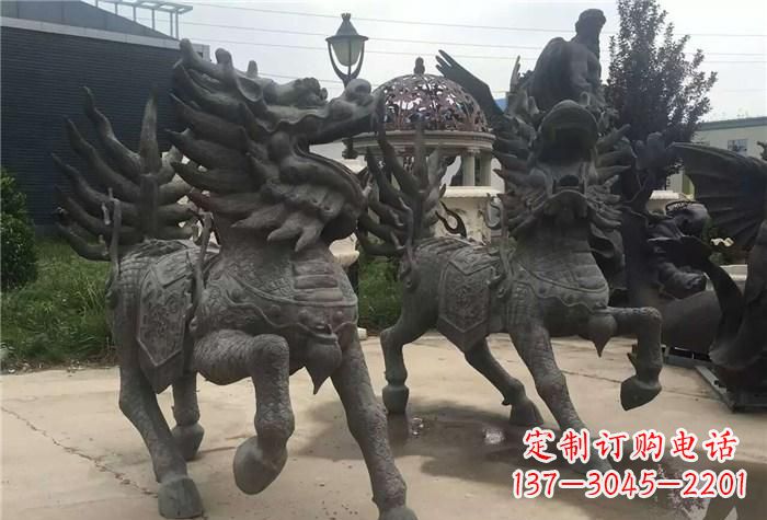 金华精美的古典铜麒麟雕塑