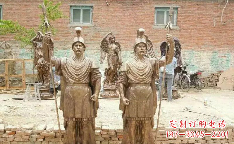 金华古罗马风情,精致雕刻的“战士雕塑”