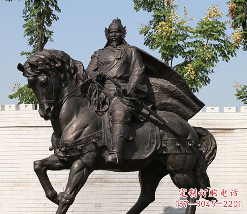 金华古人将军骑马骑马铜雕