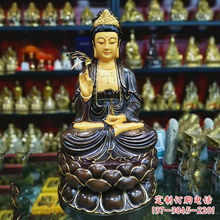 金华古铜手工雕刻观音佛像